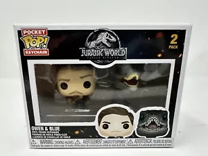 FUNKO POP POCKET KEYCHAIN JURASSIC WORLD OWEN & BLUE 2 PACK - BRAND NEW - Picture 1 of 4