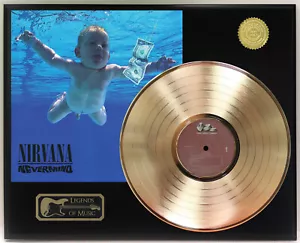 Pantalla de placa de disco LP dorada Nirvana - Nevermind - Imagen 1 de 3