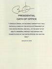 BARACK OBAMA Signed Presidential Oath of Office - US President - preprint