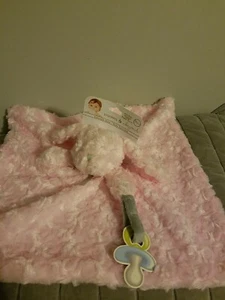 Mantas y más allá rosa remolinado cachorro perro manta de seguridad Nunu soporte para chupete - Imagen 1 de 7