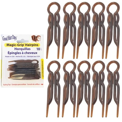 Good Hair Days Hair Pins - 2 1/2" Plastic, U-shaped Magic Grip Hairpins, Strong - Image 1 of 4