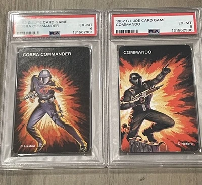 1982 G.I. JOE CARD GAME COBRA COMMANDER AND SNAKE EYES COMMANDO ARAH PSA GRADED - Image 1 of 4