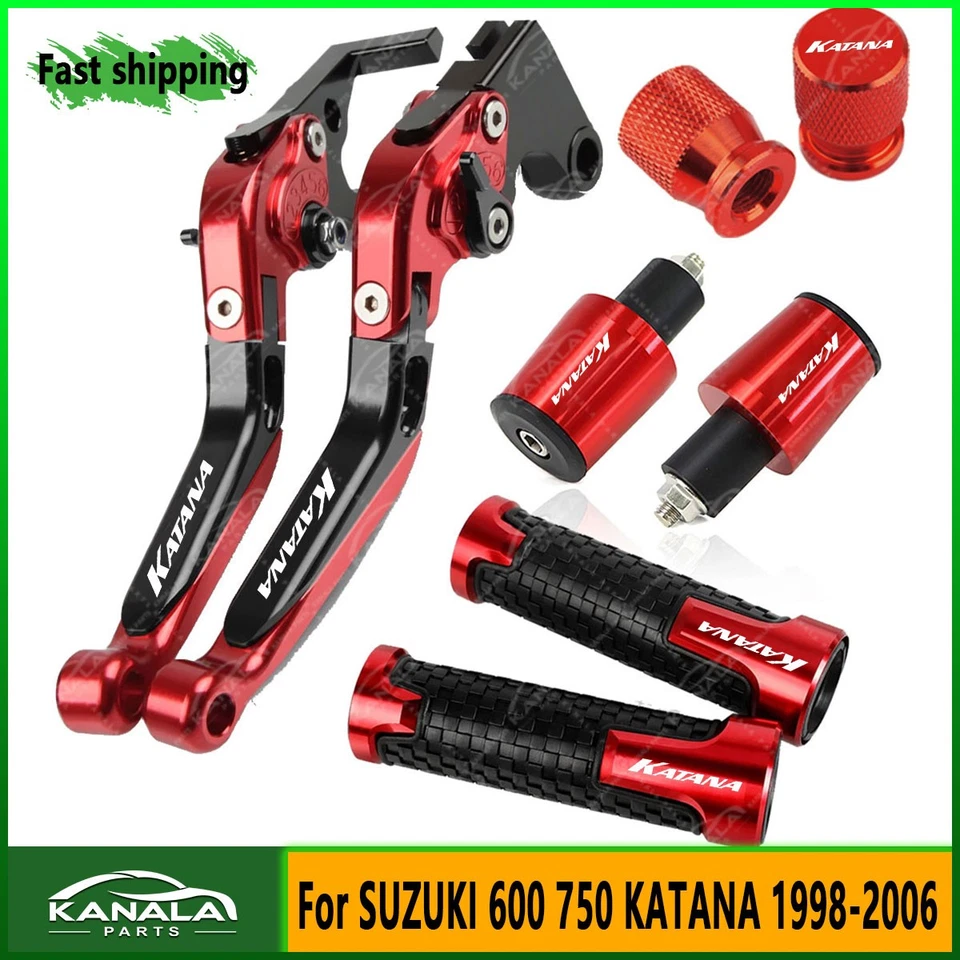 1Sets For SUZUKI 600 750 KATANA 98-2006 CNC Brake Clutch Levers Handle Grips Cap Foto 1 de 1