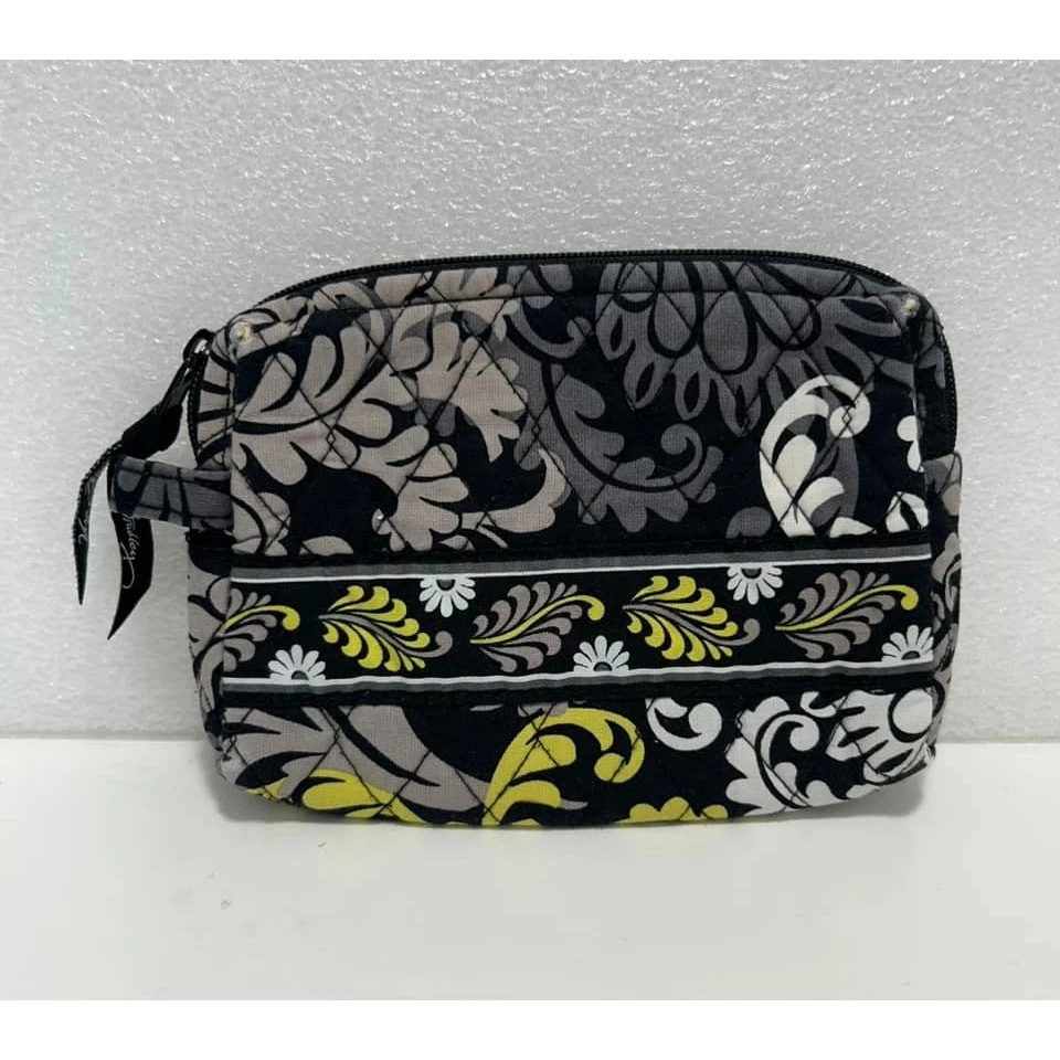 Vera Bradley BAROCO Bolsa de Maquiagem Cosmética Vinil Forrada Algodão Viagem ZIp - Imagem 1 de 4