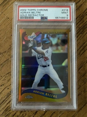 2002 Topps Chrome #218 Adrian Beltre Gold Refractor PSA 9 - Image 1 of 4