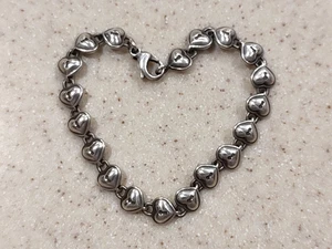 VINTAGE TIFFANY & CO. 925 STERLING SILBER HERZSCHLOSS VORHÄNGESCHLOSS LIEBE GLIEDER ARMBAND - Bild 1 von 9