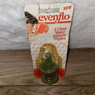 Botella de agua de silicona Evenflo 1991 vintage pezones tinte azul stock muerto NUEVO Othe Foto 1 de 4