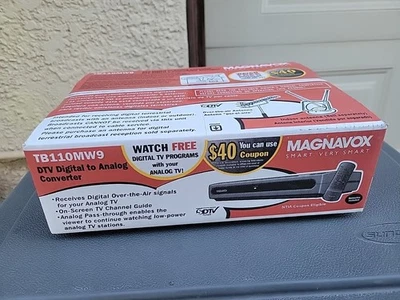 Converter Box Analog Magnavox DTV Digital To TB100MW9 New In Box with Remote NIB - Image 1 of 4
