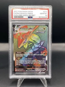 2021 Pokemon SWSH Evolving Skies FA Rayuaza VMAX Rainbow Secret Rare PSA 10 - Picture 1 of 2