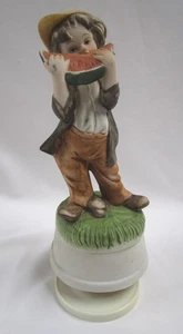 Porcelain Figurine Boy Eating Watermelon JBG London 22cm Vintage - Picture 1 of 5