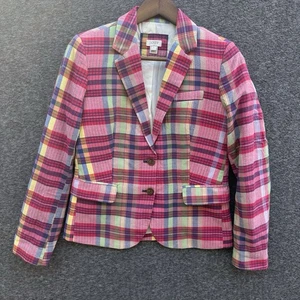 J Crew rosa karierter Schuljungenblazer gefüttert Damengröße 4 " - Bild 1 von 11