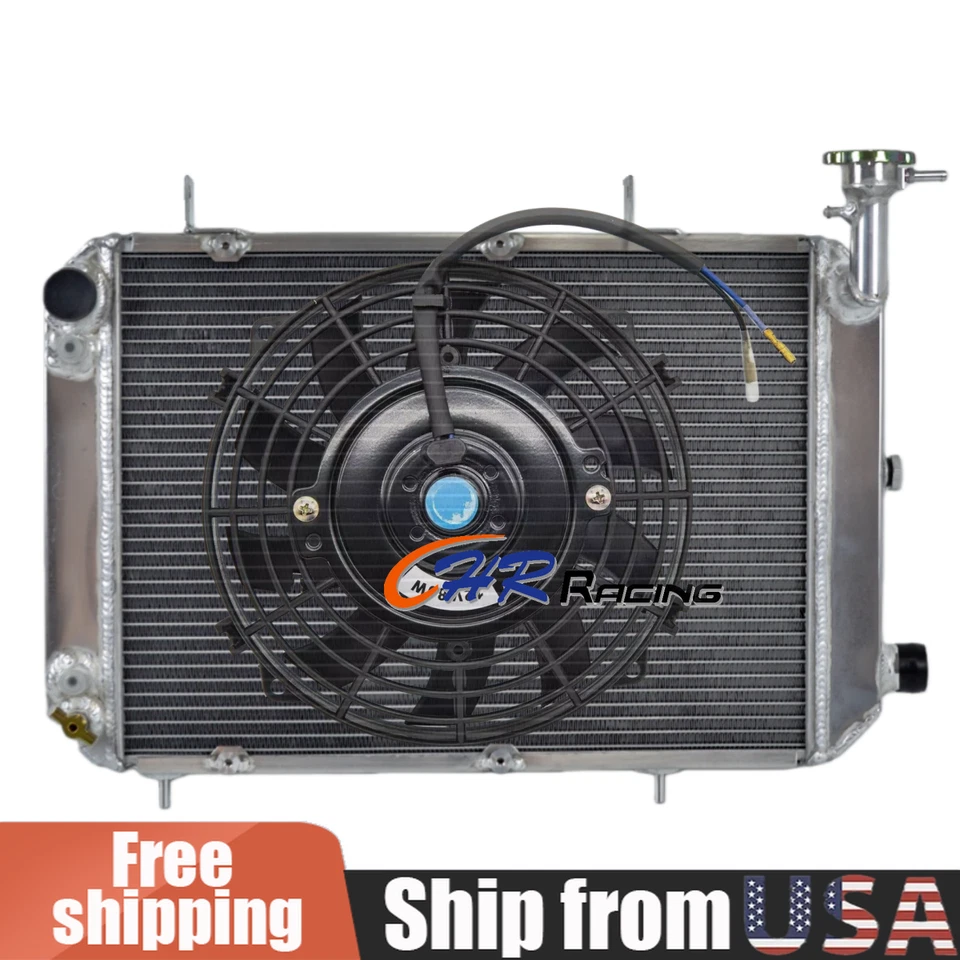 Radiador de alumínio + ventiladores para 1985-1989 Isuzu I-Mark/Chevy Spectrum/Geo Spectrum AT - Imagem 1 de 4