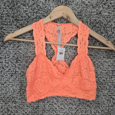 Intimately Free People Bralette Womens Small Orange Lace Galloon Racerback - Image 1 of 4