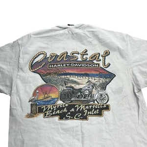 VTG Coastal Harley-Davidson Myrtle Beach South Carolina Shirt L Distressed NOTES - Picture 1 of 11
