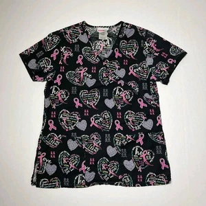Cancer Awarenes Scrub Top Womens XS Scrub Star Nurse Medical - Picture 1 of 10