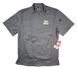 Chef Works First Watch Work Shirt Men’s M Gray Short Sleeve Snap Front Uniform - Picture 1 of 8