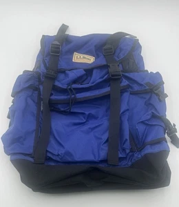 Vintage L.L. Bean Continental Rucksack Blue Backpack Hiking Camping - Picture 1 of 13