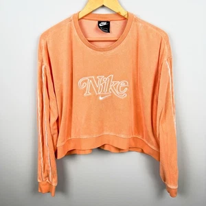 Nike Sweatshirt Women’s Large Pastel Orange Athleisure Athletic Y2K Retro - Picture 1 of 4