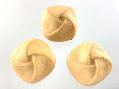 MCM Beige Colored Molded Plastic Coat Garment Button Set Of 3 Size 1in 928A - Image 1 of 4