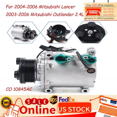 A/C Compressor+Clutch Fits 2003-2006 Mitsubishi Outlander 2004-2006 Lancer 2.4L! - Image 1 of 4