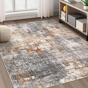 Area Rug Living Room Rugs - 5X8 Washable Large Soft Indoor Neutral Modern Abstra - Picture 1 of 12