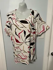 NWT Alfani Multi-Color Top/Tee with Short Sleeves Plus Size 2X - Picture 1 of 3