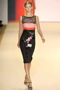 Carolina Herrera Frühjahr 2011 schwarz & rosa Kleid - - Bild 1 von 12