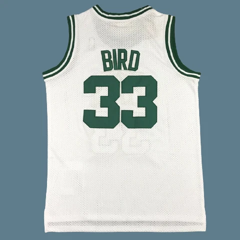 Larry Bird #33 Boston Celtics Throwback Vintage Men's Sewn Jersey - White Cover