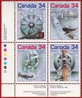 1986 CANADA SCIENCE/TECHNOLOGY 34¢ STAMP LL INSCRIPTION BLOCK, MNH, Scott #1102a
