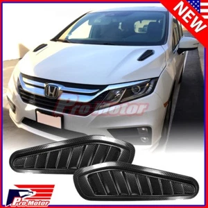 Print Carbon Fiber Fake Decorative Hood Turbo Intake Scoop Grille Air Flow Vent - Picture 1 of 4