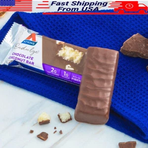 Keto Chocolate Coconut Bar Low Carb Snack Protein Fiber Indulgent Treat 10 Count - Picture 1 of 3