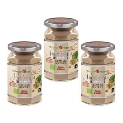 Rigoni di Asiago Nocciolata Bianco 3 x 270g Organic Hazelnut Spread - Image 1 of 4