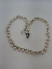 Woven 5MM x 8MM Pearl & Faceted Rock Crystal Necklace or Wrap Bracelet Vine