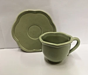 Williams Sonoma MANOSQUE-Lt. GREEN Cup and Saucer Sets More items available - Picture 1 of 3