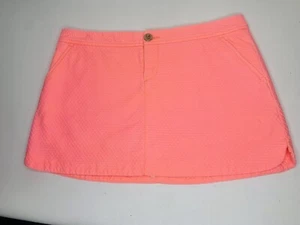 Minigonna corta Lilly Pulitzer Lorelei Papaya corallo testurizzata taglia 6 pantaloncini - Foto 1 di 7