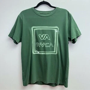 RVCA Camicia Uomo Verde Stampa Grafica Manica Girocollo T Shirt Uomo Small - Foto 1 di 8