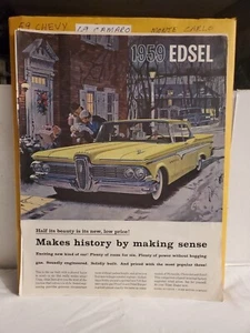Pubblicità 1959 Edsel (10 1/2" X 13 3/4") Stampa Pubblicità Giallo - Foto 1 di 3