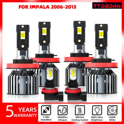 6X H11+H11+H11 LED faros antiniebla bombillas para Chevrolet Impala 2006-2013 Foto 1 de 4