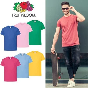 3 Pack Men's Fruit Of The Loom Plain 100% Cotton T-Shirts - Short Sleeve Bulk - Picture 1 of 17