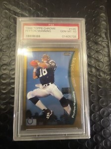 1998 PEYTON MANNING Topps Chrome Rookie Rc #165 PSA 10 GEM MINT 01405738