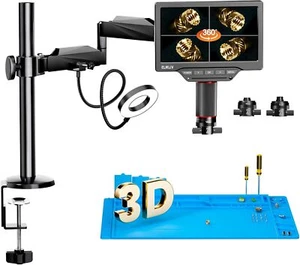 Elikliv 3K HDMI Digital Microscope for Engraving with 10.1" Screen Flex Arm - Picture 1 of 9
