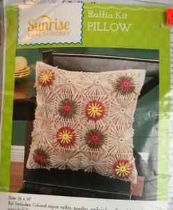 Sunrise Raffia Flower Loom Stitchery Pillow Kit - Picture 1 of 3