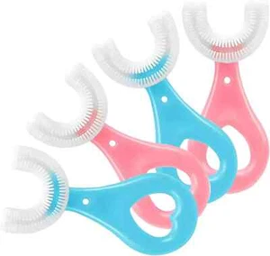 cepillo de dientes para niños 360 grados en forma de U limpiador 2-6 años 4pcs - Picture 1 of 7