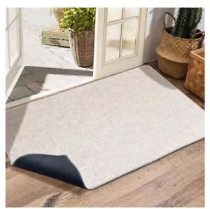 Yancorp 3x4 Ultradünne Fußmatte Indoor Outdoor Rutschfest Waschbar Beige - Bild 1 von 4