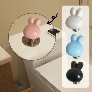 Plastic Toilet Tank Button Cute Bunny Cabinet Handle Furniture Handle - Picture 1 of 8