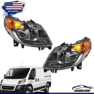 For 2014-2022 RAM ProMaster 1500 2500 3500 Halogen Headlight w/DRL Assembly Pair - Изображение 1 из 4