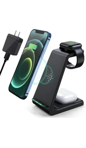 Station de Charge Sans Fil 3 en 1, Station de Charge Rapide de Bureau Améliorée 2025 - Photo 1 sur 8
