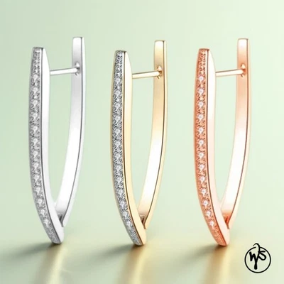 Ohrringe Roségold Silber Champagner Vergoldet Rosegold Gold 585 Zirkonia - Bild 1 von 4