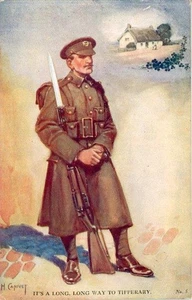 GEDRUCKTE PATRIOTISCHE POSTKARTE 1. WELTKRIEG "IT'S A LONG WAY TO TIPPERARY" VON H. CANIVET - Bild 1 von 2