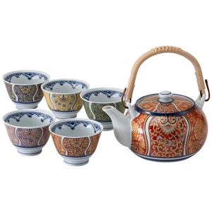 Juego de té Saikai Toki Hasami Ware Konjo Ko-Imari 6 piezas, incluye tetera, taza de té_ - Imagen 1 de 1